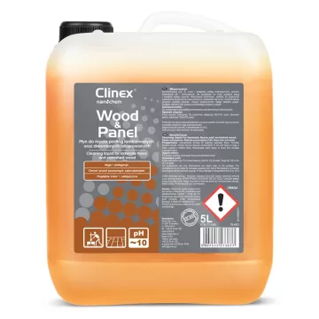 Clinex Wood &amp; Panel, 5 litri, detergent lichid, concentrat, pt. curatare parchet si suprafete lemn