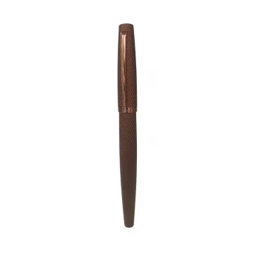 Stilou DIPLOMAT Viper, cu penita F/M, din otel inoxidabil - brown guilloche
