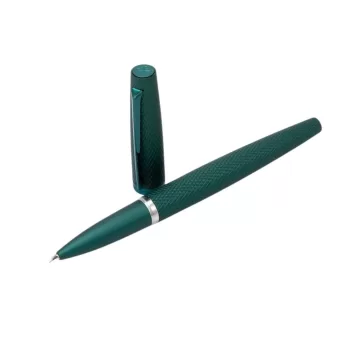 Stilou DIPLOMAT Viper, cu penita F/M, din otel inoxidabil - green guilloche