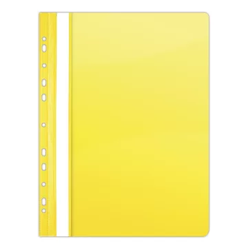 Dosar plastic PVC, cu sina si multiperforatii, 10 buc/set, DONAU - galben