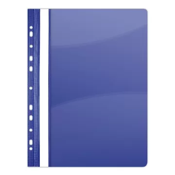 Dosar plastic PVC, cu sina si multiperforatii, 10 buc/set, DONAU - bleumarin