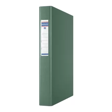 Caiet mecanic A4, plastifiat PP, 4 inele - D25mm, cu eticheta, DONAU - verde