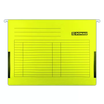 Dosar suspendabil cu burduf si eticheta , bagheta metalica, 5 buc/set, DONAU - galben
