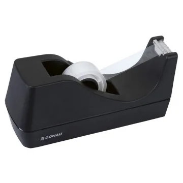 Dispenser de birou, pentru banda adeziva max.19mm latime, cu nisip, DONAU - negru