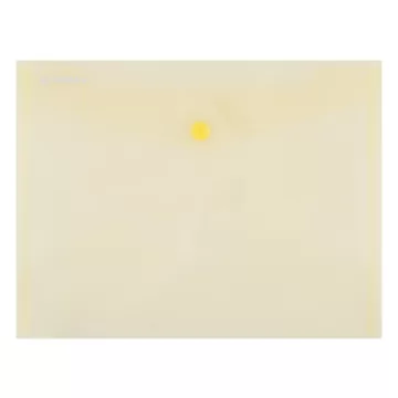 Mapa PP protectie documente A5 landscape, inchidere cu capsa, 10/set, DONAU - galben transparent