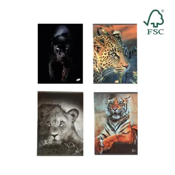Caiet A5, 48 file, 80gsm, coperta carton 300gsm, design animals - matematica