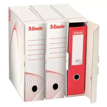 Cutie depozitare si arhivare Esselte Standard, pentru biblioraft, 100% reciclat, FSC, carton, alb