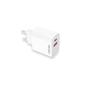 Incarcator priza, 20W, USB-C + USB-A Fast Charging - alb