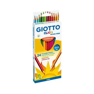 Creioane colorate, cutie carton, 24 culori/cutie, GIOTTO Elios