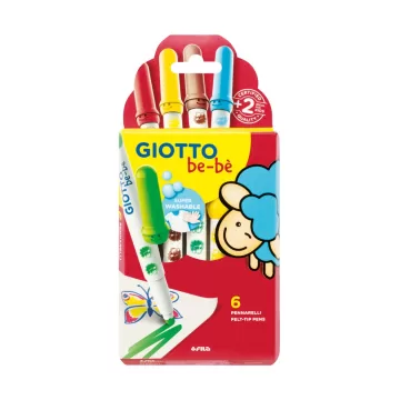 Carioca super lavabila, varf 5mm, 6 culori/cutie, GIOTTO be-be
