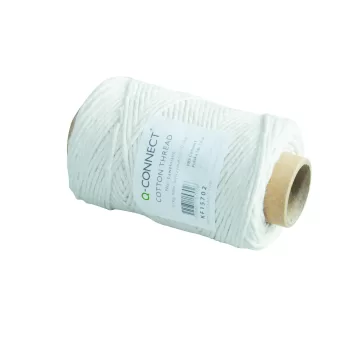 Sfoara din bumbac, ceruita, 80m, 100g/ghem, Q-Connect - culoare alba