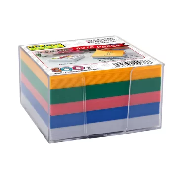 Cub hartie cu suport plastic, 92x92x82mm, KEJEA - hartie culori intense asortate