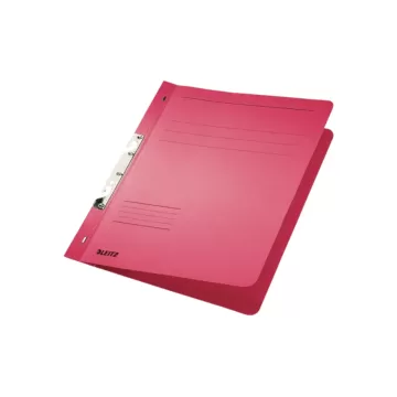Dosar cu sina Leitz 1/1, carton, A4, incopciat, 170 coli, rosu