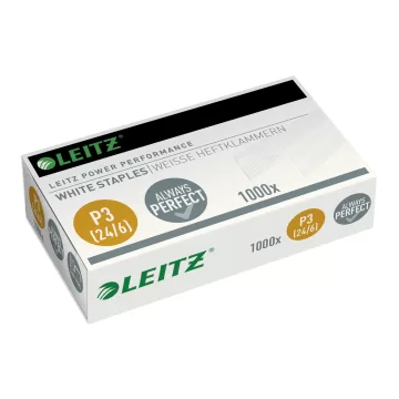 Capse LEITZ Power Performance, P3, 24/6, 1000 buc/cutie, albe