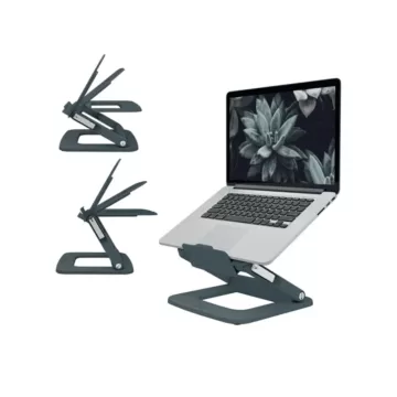Suport ergonomic LEITZ Ergo, pentru laptop, ajustabil, plastic partial reciclat, gri-carbune