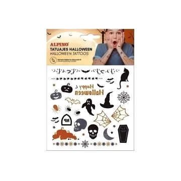 Set tatuaje metalice, ALPINO Halloween - negru, argintiu, portocaliu