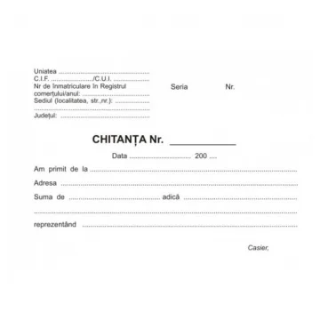 Chitantier autocopiativ, format A6, 2 ex.50set/carnet