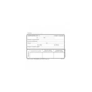 Dispozitie plata casierie, format A6, 100 coli/carnet