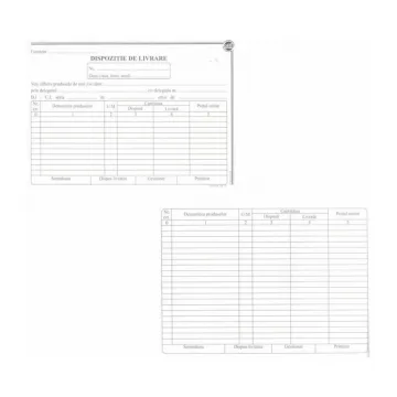Dispozitie livrare A5, 2 ex., 50set/carnet