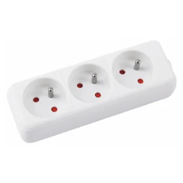 Prelungitor cu 3 prize, cablu 1.5 metri, Office Products - alb