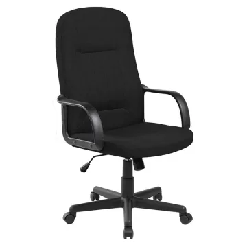 Scaun de birou, brate plastic, rotile, stofa, Office Products Malta - negru