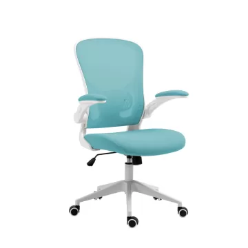 Scaun de birou, brate plastic, rotile, mesh textil/stofa, Office Products Chios - turcoaz/alb