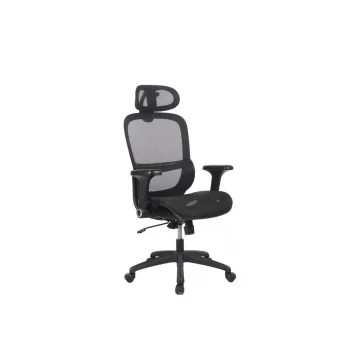 Scaun de birou, brate plastic, rotile, mesh textil, Office Products Dokos - negru