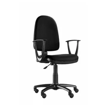 Scaun de birou, brate plastic, rotile, stofa, Office Products Evia - negru