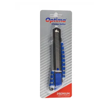Cutter Optima Premium, lama 18mm SK5, sina metalica, aluminiu cu rubber grip