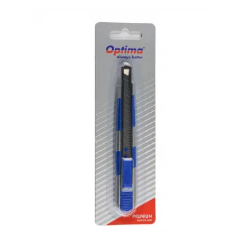 Cutter Optima Premium, lama 9mm SK5, sina metalica, zinc cu rubber grip