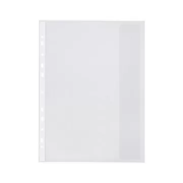 Folie protectie doc. A4, clapa laterala, inchidere cu capsa, 4/set, 200 microni, Optima -albastru tr