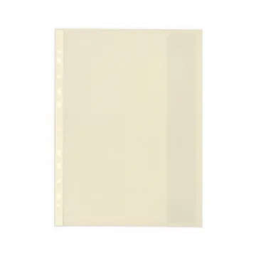 Folie protectie doc. A4, clapa laterala, inchidere cu capsa, 4/set, 200 microni, Optima -fumuriu