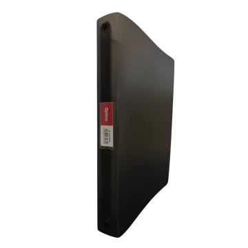 Caiet mecanic A4, 4 inele - D16mm, coperti flexibile PP, Optima Flex - negru transparent