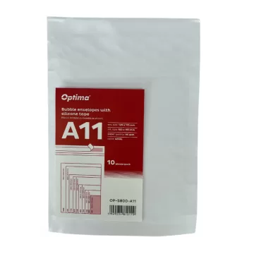 Plic antisoc A11, 120x175mm - ext., 100x165mm - int., lipire siliconica, 10 buc/set, Optima - alb