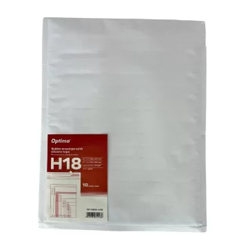 Plic antisoc H18, 290x370mm - ext., 270x360mm - int., lipire siliconica, 10 buc/set, Optima - alb