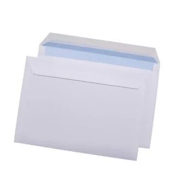 Plic C6 (114x162mm), lipire siliconica, 50 buc/set, Optima - alb