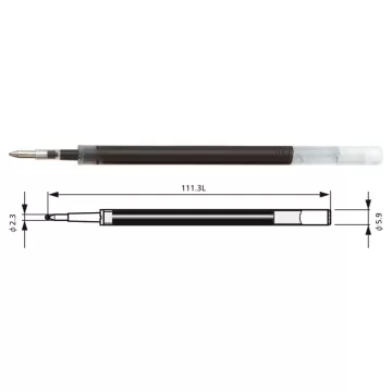 Rezerve cu gel PENAC GBR3, 2 buc/set, 0.7mm, pentru Inketti, FX-7, CCH-3 gel - albastra