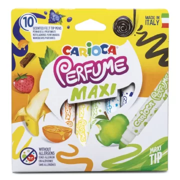 Carioca lavabila, parfumata, 10 culori/cutie, CARIOCA Perfume Maxi
