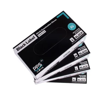 Manusi nitril PPS, unica folosinta, 100 buc/cutie - negre - marime XL