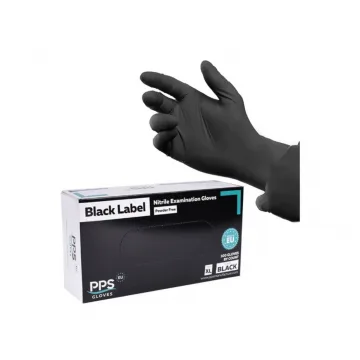 Manusi nitril PPS Pro Label, unica folosinta, 5.5gr.-0.13mm, 100 buc/cutie - negre - marime XL