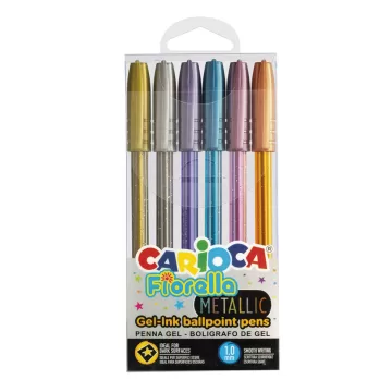 Pixuri colorate Carioca, metalizate, Fiorella - 6 buc/set