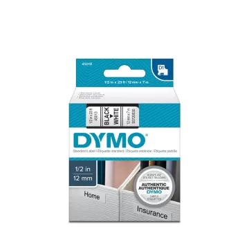 Banda Dymo D1 ( 12 mm x 7 m ) text:negru/ fond:alb(45013)