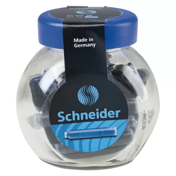 Patroane SCHNEIDER, 30buc/borcan cu capac plastic - cerneala albastru royal
