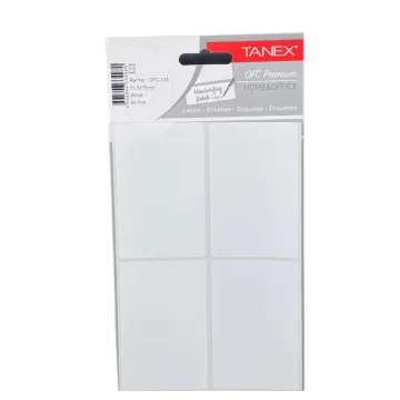 Etichete autoadezive, 51.5 x 79 mm, 30 buc/set, TANEX, alb