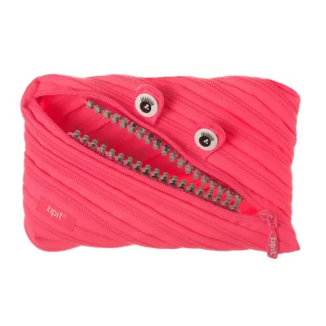 Penar cu fermoar, ZIPIT Grillz Monsters Jumbo - roz cu dinti argintii