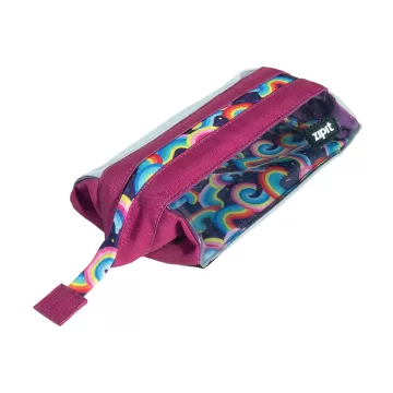Penar cu fermoar ZIPIT Lenny Clear 2 Sides - Fucsia and Rainbows