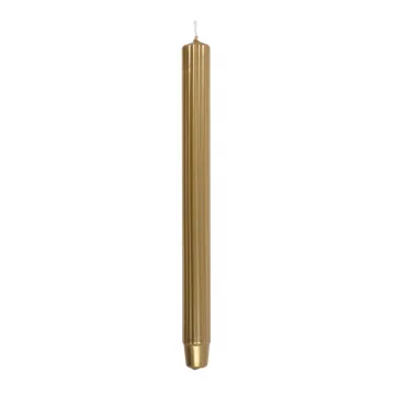 Lumanari cu dungi, pentru cina, lacuite, 25 x 300mm, 4 buc/set, DONAU Home - aurii