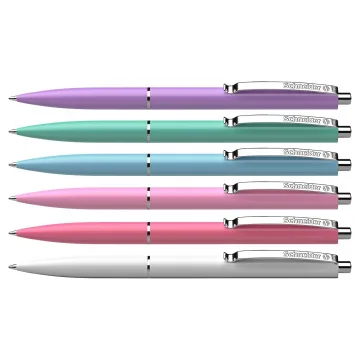 Pix SCHNEIDER K15, clema metalica, culori pastel asortate - scriere albastra