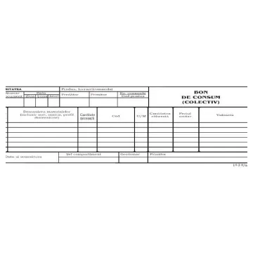 Bon consum colectiv, format 1/2 A4, 100 coli/carnet