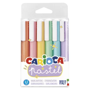 Textmarkere, 6 buc/set, CARIOCA Pastel - culori pastel